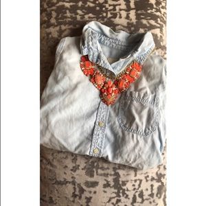 Light denim button up